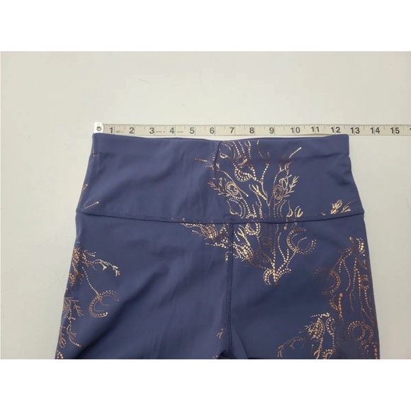 Sweaty Betty Goddess Leggings Crown Blue Bronze Foil 7/8 Length Size S W… - Picture 6 of 8